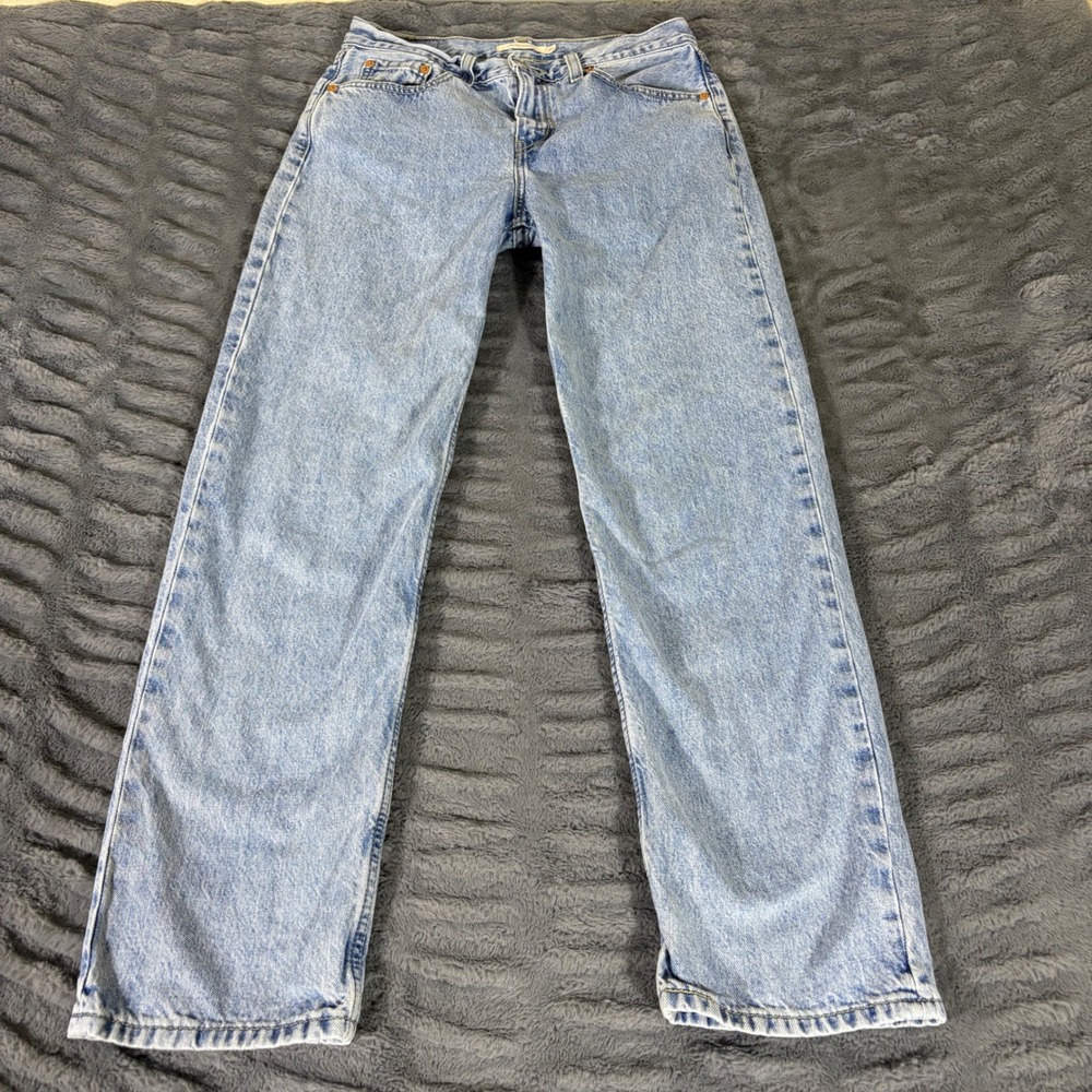 Levis Low Pro Straight Leg Jeans Light Wash Blue 100% Cotton Womens Size 27